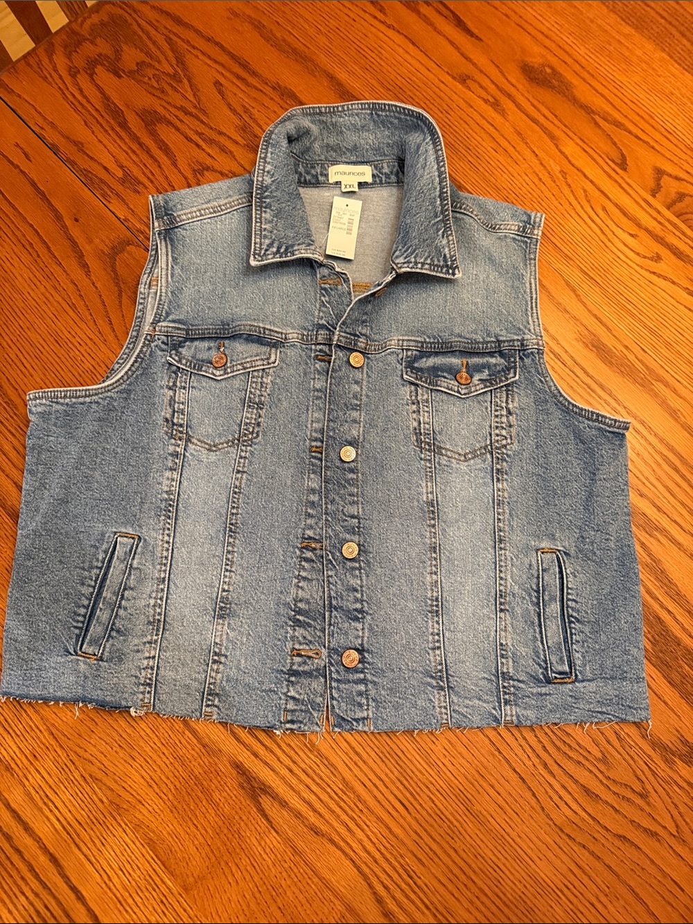 Maurice’s XXL Denim Sleeveless Jacket Vest - Light Blue